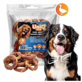 Naturalny przysmak przekąska dla psa ring z kaczki ze skórą wołową 500g UNIQ PETS
