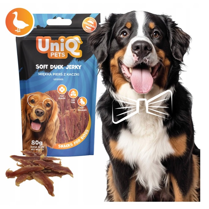 UNIQ PETS Przysmak dla psa miękka pierś z kaczki 80g