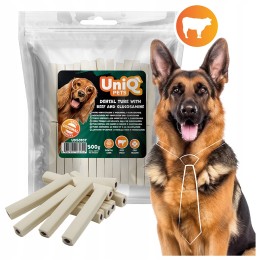 UNIQ PETS Przysmak dentystyczny rurki dentystyczne z wołowiną i glukozaminą 500g