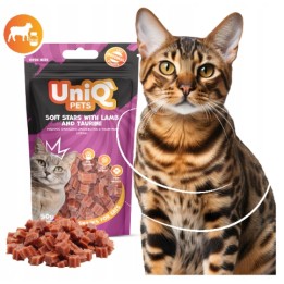 UNIQ PETS przysmaki dla kota miękkie gwiazdki jagnięcina z tauryną 50g