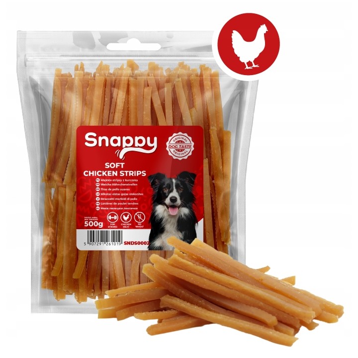 Miekkie paski z kurczaka dla psa - przysmak filet kurczaka 500g SNAPPY
