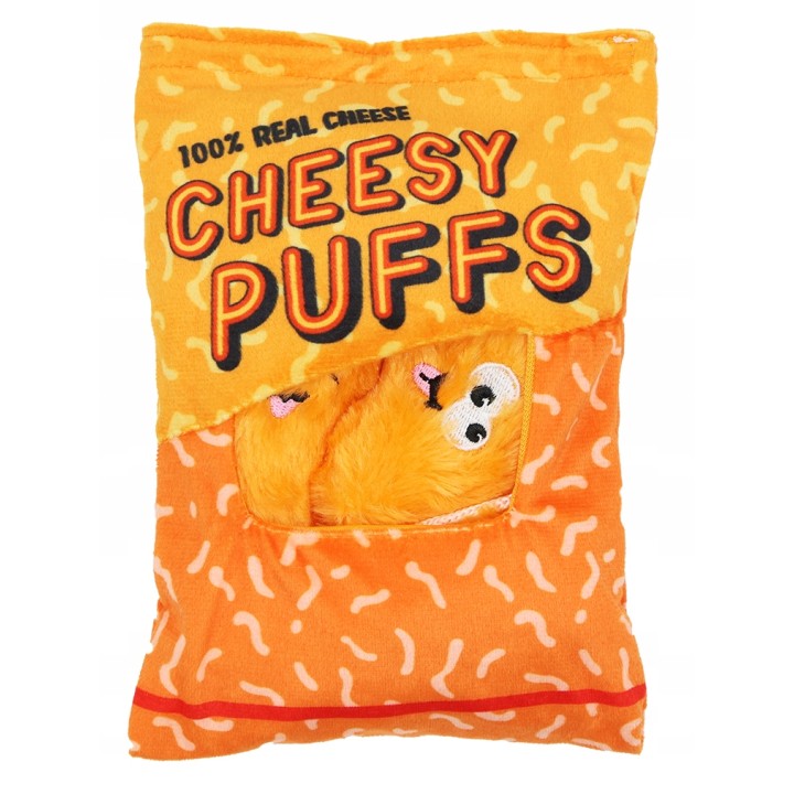UNIQ PETS zabawka dla psa paczka chipsów z chrupkami na sznurku i piszczałką 15x20cm