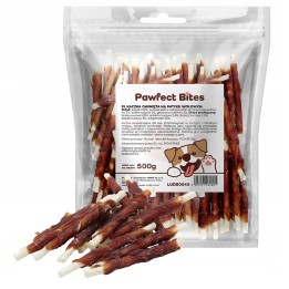 PAWFECT BITES pałeczki wołowe z kaczka dla psa 500g