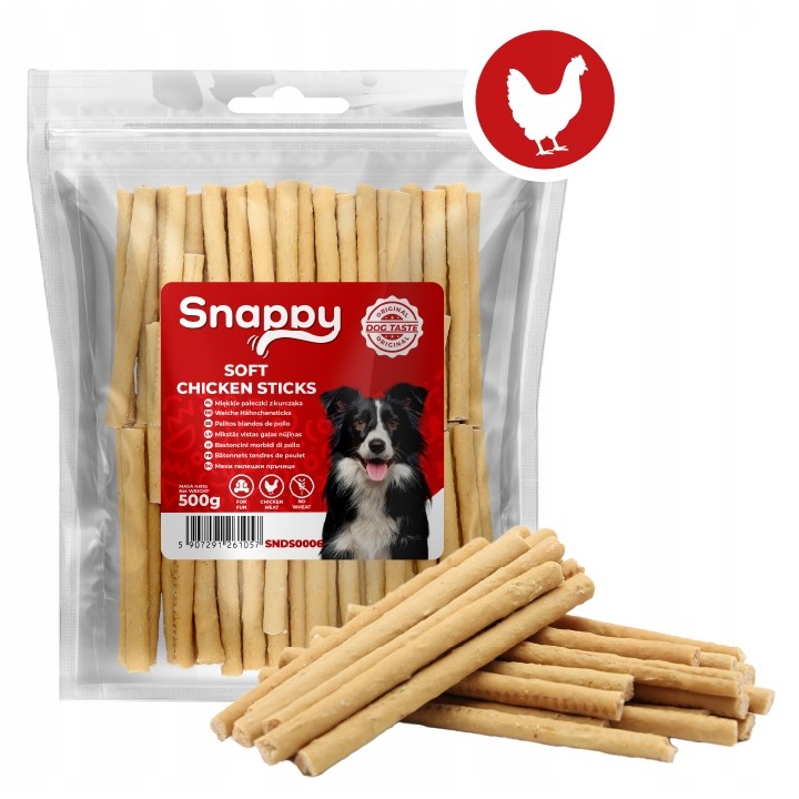 Miekkie paluszki z kurczaka dla psów - przysmaki treningowe dla psa 500g SNAPPY