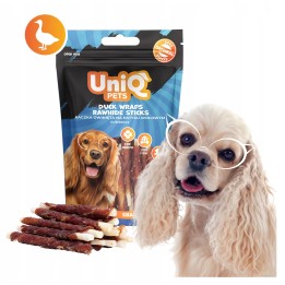 Pałeczki dla psa kaczka owinięta na patyku wołowym 250g Uniq Pets
