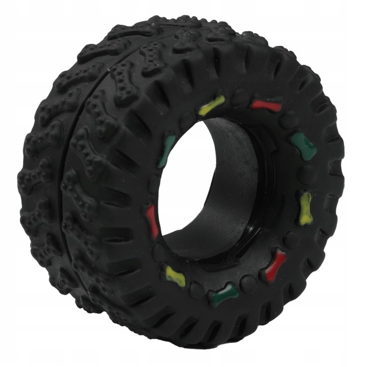 UNIQ PETS zabawka dla psa winylowa opona z wzorem z piszczałką 8,5cm