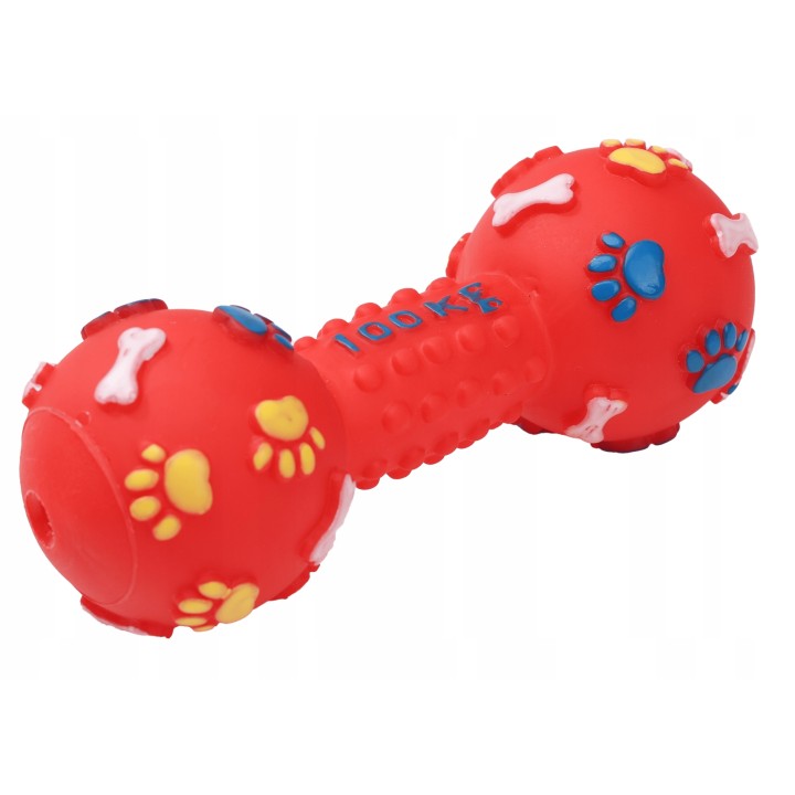 UNIQ PETS Zabawka dla psa SQUEAKIES hantel w łapki z piszczałką