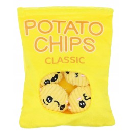 UNIQ PETS zabawka dla psa paczka chipsów z chrupkami na sznurku i piszczałką 15x20cm
