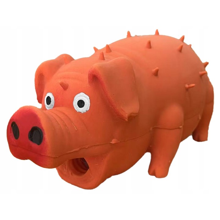 UNIQ PETS LATEKSOWE ZABAWKA DLA PSA SQUEAKIES świnia z piszczałką pomarańczowa 21cm