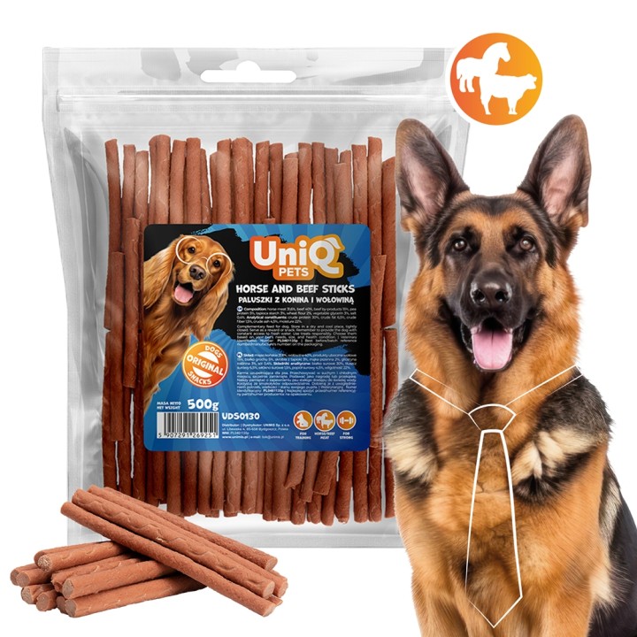 UNIQ PETS PRZYSMAKI DLA PSA MEATY 500g paluszki z kurczakiem i ryżem