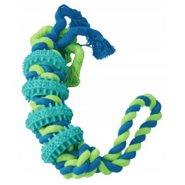 UNIQ PETS ZABAWKA DLA PSA ROPY dyski dental na sznurku z pętlą o zapachu mięty 38cm
