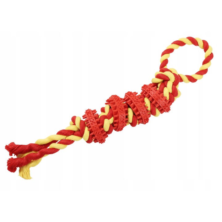 UNIQ PETS ZABAWKA DLA PSA ROPY dyski dental na sznurku z pętlą o zapachu mięty 38cm