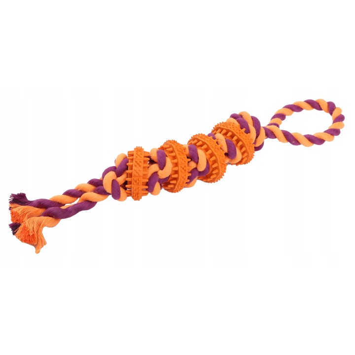 UNIQ PETS ZABAWKA DLA PSA ROPY dyski dental na sznurku z pętlą o zapachu mięty 38cm
