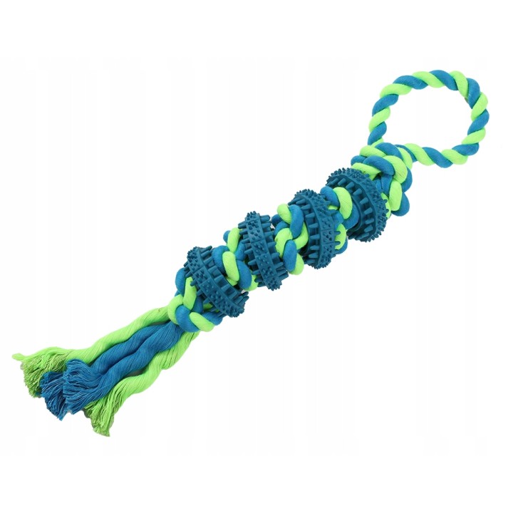 UNIQ PETS ZABAWKA DLA PSA ROPY dyski dental na sznurku z pętlą o zapachu mięty 38cm