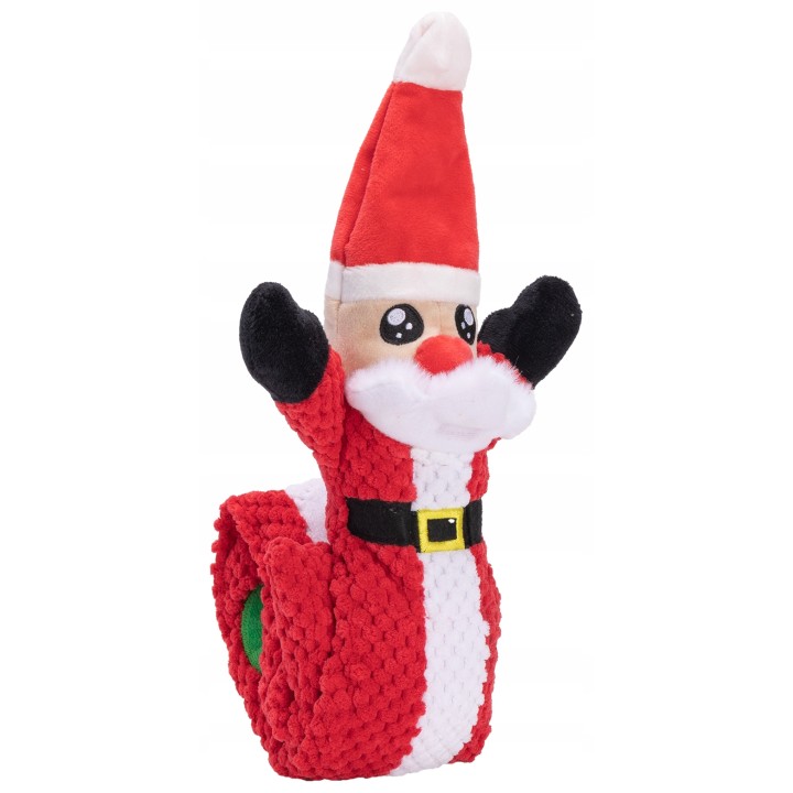 UNIQ PETS PLUSZOWA ZABAWKA DLA PSA SNIFFIES Zwijany Święty Mikołaj z piszczałką 69x17x4cm