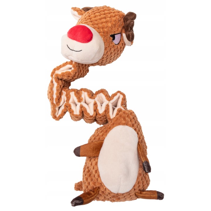 UNIQ PETS PLUSZOWA ZABAWKA DLA PSA SNIFFIES Rozciągliwy Rudolf z piszczałką 46x17x13cm