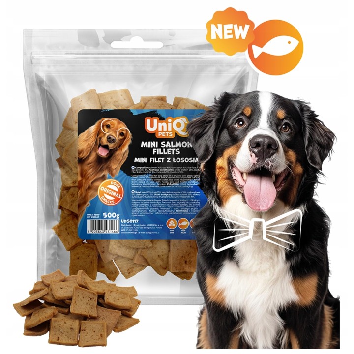 UNIQ PETS PRZYSMAKI DLA PSA VEGGIE & SEA 500g mini filet z łososia