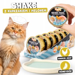 UNIQ PETS Karma mokra dla kota kremowy shake z kurczakiem i melonem 60g x 6szt. DELIGHT SHAKE