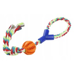 UNIQ PETS Zabawka dla psa szarpak z piłką na przysmaki o zapachu mięty 38 cm