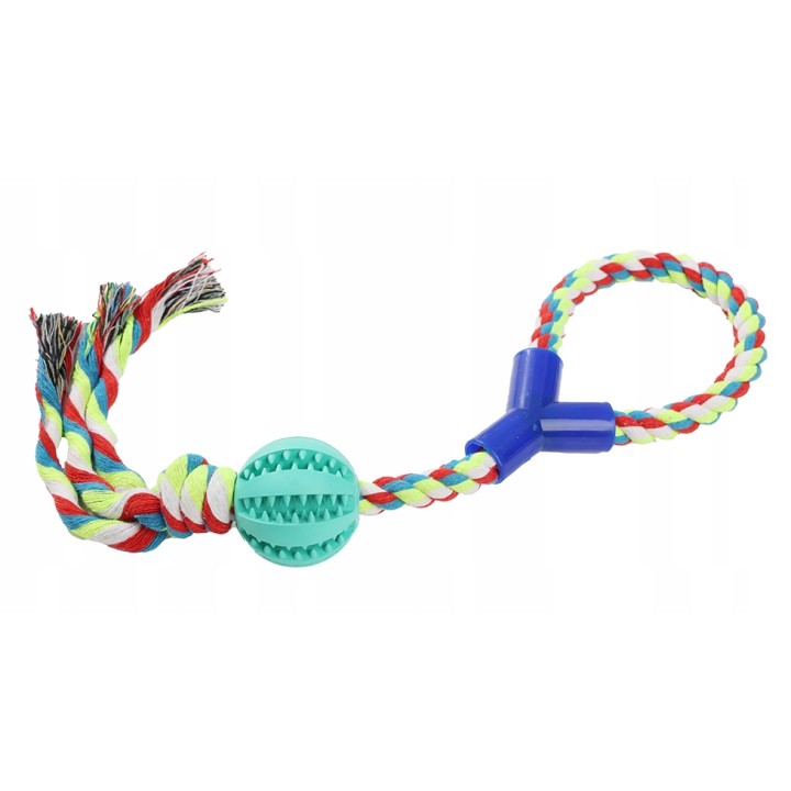 UNIQ PETS Zabawka dla psa szarpak z piłką na przysmaki o zapachu mięty 38 cm