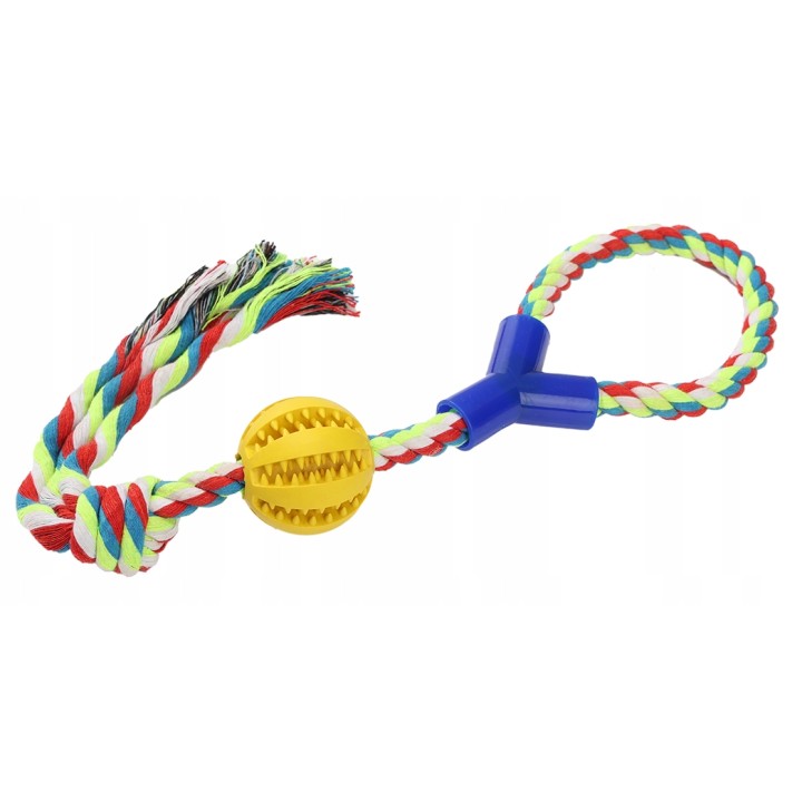 UNIQ PETS Zabawka dla psa szarpak z piłką na przysmaki o zapachu mięty 38 cm