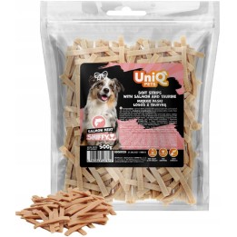 UNIQ PETS PRZYSMAKI DLA PSA SNIFFY 500g miękkie paski łosoś z tauryną