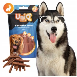 UNIQ PETS Przysmak dla psa stripsy z królika 80g