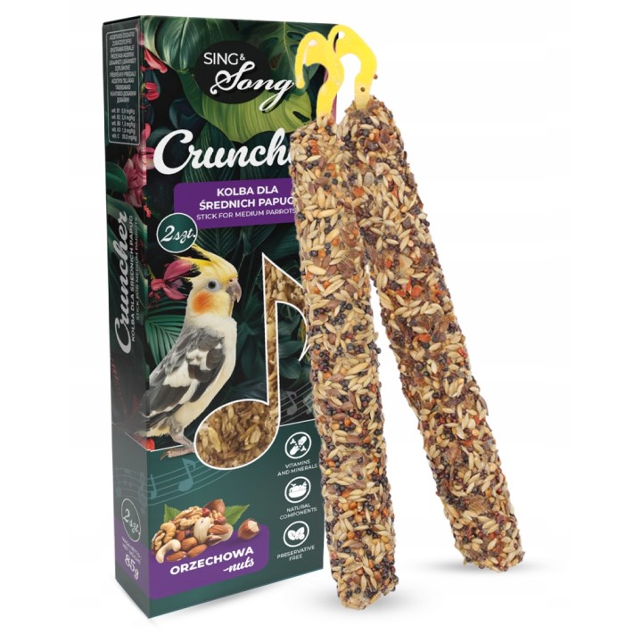 SING&SONG CRUNCHER przysmak dla średnich papug orzechowy 85g