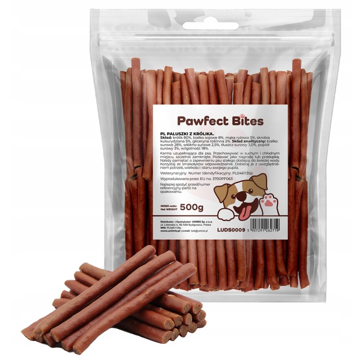 PAWFECT BITES przysmaki dla psa paluszki z królika 500g