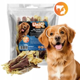 UNIQ PETS PRZYSMAKI DLA PSA MEATY 500g uszy królicze faszerowane wołowiną