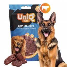 UNIQ PETS PRZYSMAKI DLA PSA WAGGI 80g chipsy z wołowiny i dorsza