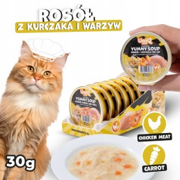 Karma mokra dla kota Uniq Pets Kurczak 30g x 8szt. | Rosół z kurczaka i warzyw