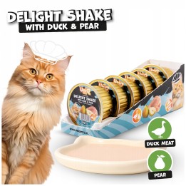 UNIQ PETS Karma morka dla kota kremowy shake z kaczką i gruszką 60g x 6szt. DELIGHT SHAKE