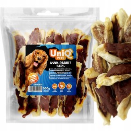 Uszy krolicze z kaczką naturalne przysmaki dla psa 500g