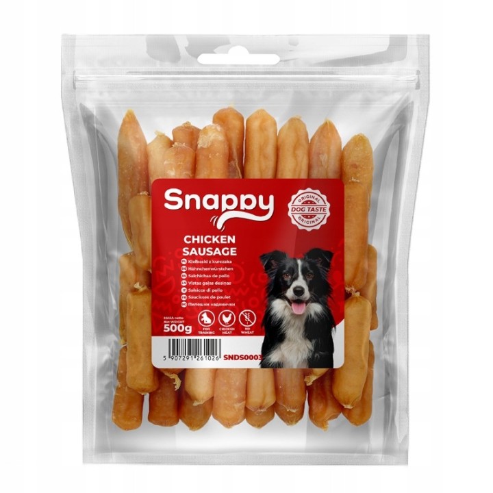 Kielbaski z kurczaka dla psa - przysmak naturalny 500g SNAPPY