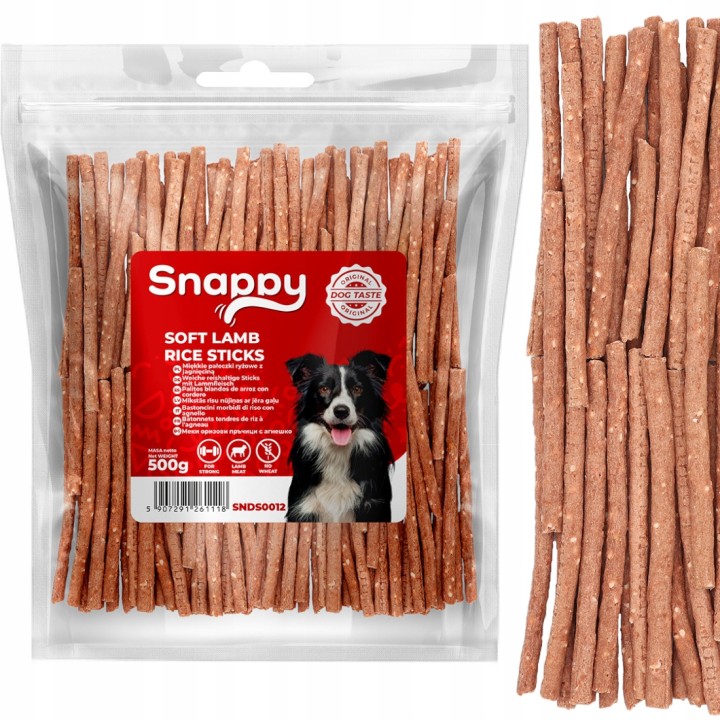 Paluszki z ryżem dla psa Miękkie przysmaki dla psa jagnięcina 500g SNAPPY