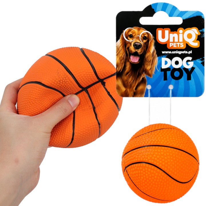 UNIQ PETS LATEKSOWE ZABAWKA DLA PSA SPORTY piłka z piszczałką pomarańczowa 13cm