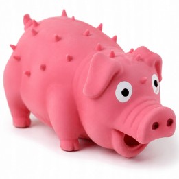UNIQ PETS LATEKSOWE ZABAWKA DLA PSA SQUEAKIES różowa świnka z piszczałką 10cm