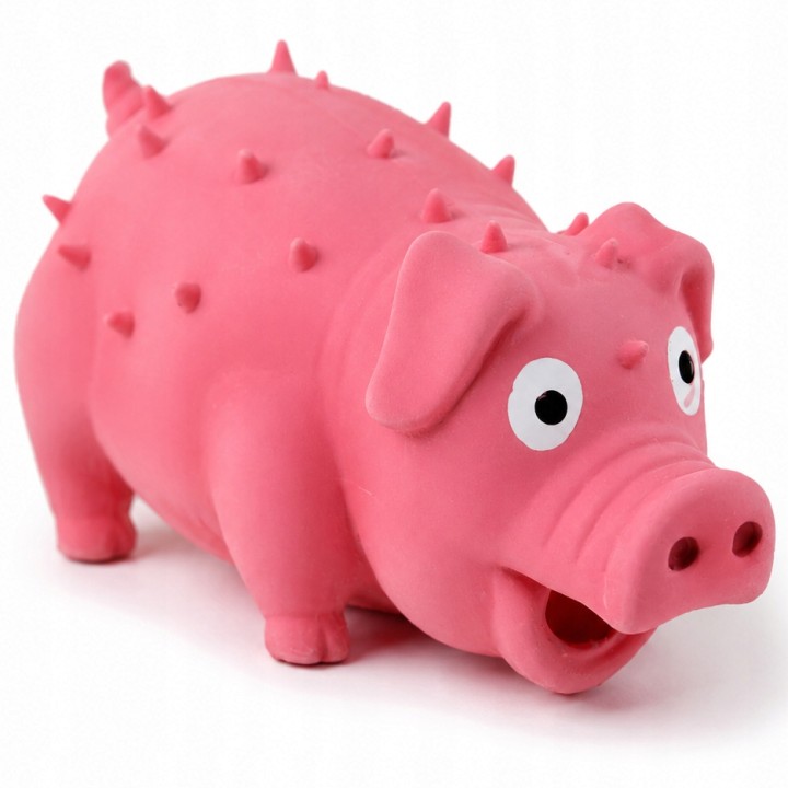 UNIQ PETS LATEKSOWE ZABAWKA DLA PSA SQUEAKIES różowa świnka z piszczałką 10cm