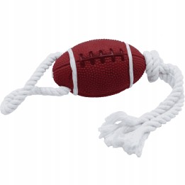 UNIQ PETS zabawka dla psa winylowa piłka rugby na sznurku z piszczałką 35cm
