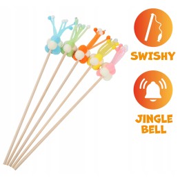 UNIQ PETS ZABAWKA DLA KOTA SWISHY drewniana wędka z bąbelkową piłką 38-54cm