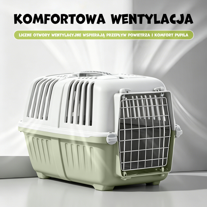 MPS PET TRANSPORTER DLA ZWIERZĄT FURFORT PRATIKO METAL 3 BPA FREE zielony 60x40x39cm do 15 kg