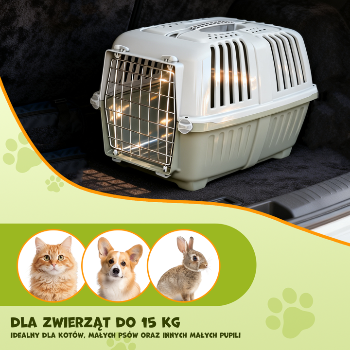 MPS PET TRANSPORTER DLA ZWIERZĄT FURFORT PRATIKO METAL 3 BPA FREE zielony 60x40x39cm do 15 kg