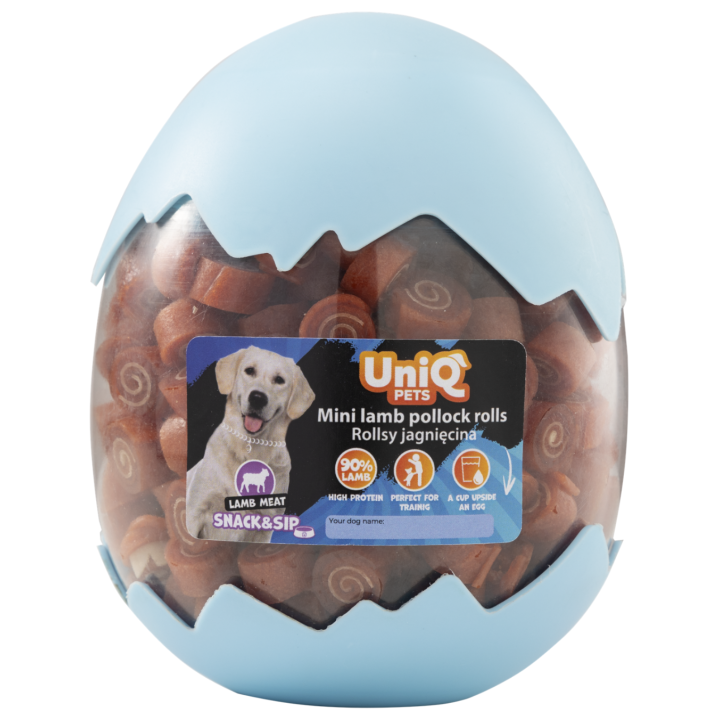 UNIQ PETS DOG SNACK&SIP SNIFFY 400g pod rollsy jagnięcina