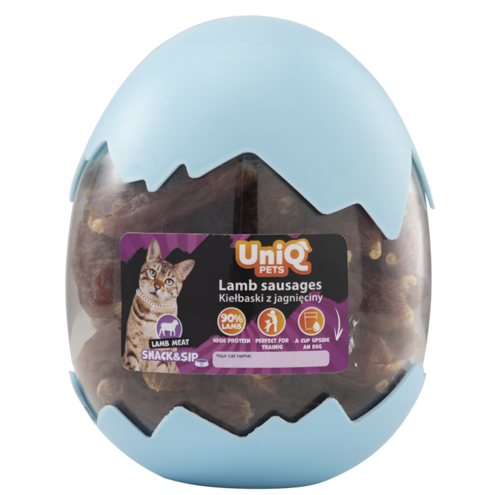 UNIQ PETS CAT SNACK&SIP SNIFFY 400g pod kiełbaski z jagnięciny