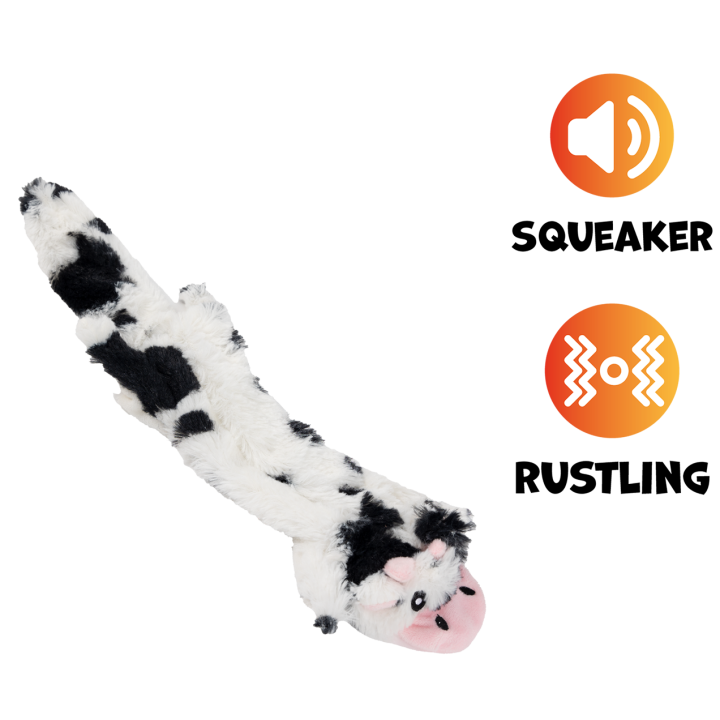 UNIQ PETS PLUSZOWA ZABAWKA DLA PSA SQUEAKIES średnia krowa z piszczałką 45x10cm
