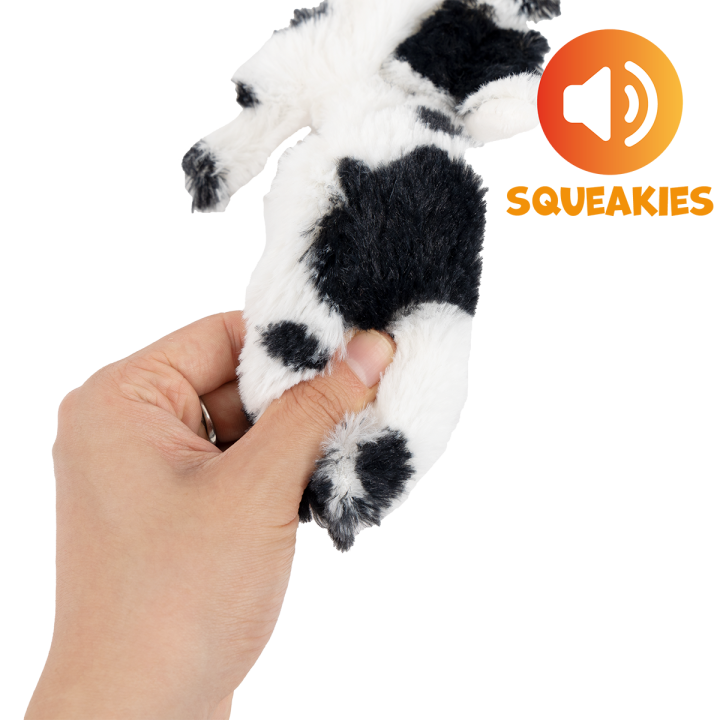 UNIQ PETS PLUSZOWA ZABAWKA DLA PSA SQUEAKIES średnia krowa z piszczałką 45x10cm