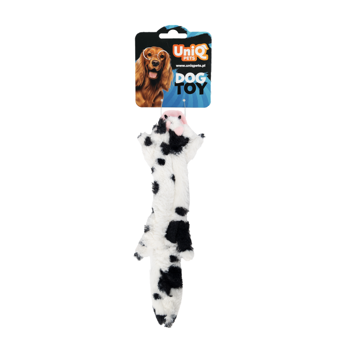 UNIQ PETS PLUSZOWA ZABAWKA DLA PSA SQUEAKIES średnia krowa z piszczałką 45x10cm