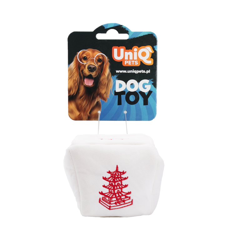 UNIQ PETS PLUSZOWA ZABAWKA DLA PSA SNIFFIES szeleszczące pudełko z makaronem, 14,5x11×11,5 cm
