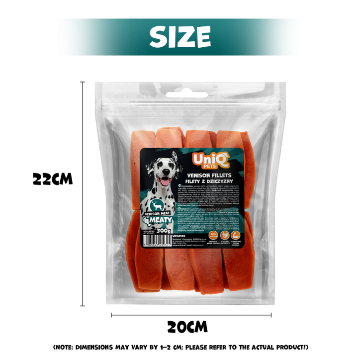 UNIQ PETS PRZYSMAKI DLA PSA MEATY 300g filety z dziczyzny